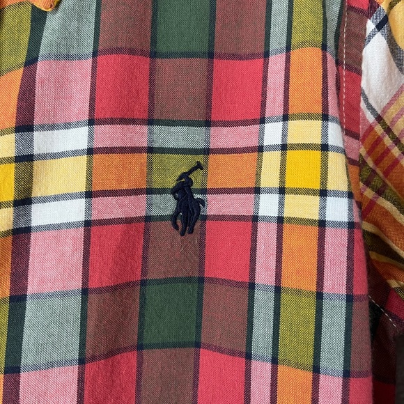 VTG Polo Ralph Lauren Kids 3T Vibrant Multicolor Plaid Button Down LS Shirt FALL - Picture 4 of 8